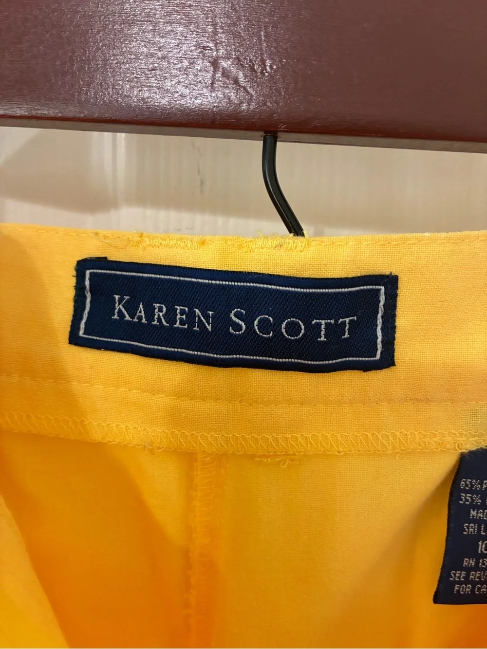 Karen Scott Yellow Tailored High-Waist Bermuda Shorts